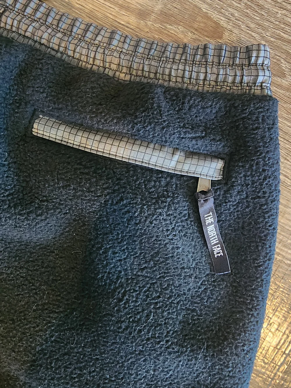 The North Face Mens Retro Denali Black Fleece Jogger Bottoms with Gray Panels